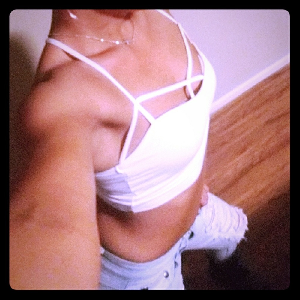 White criss cross bralette